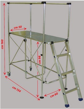 Aluminium Scaffold Tower Stable Platform DIY WORKING Platform Rolling -Hedge